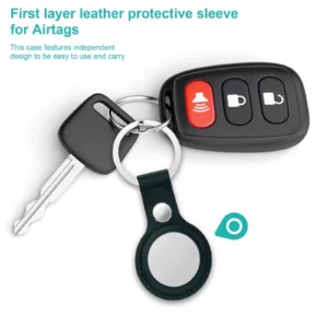 Alternative view of Genuine Leather Airtag key chain I Holder for air tag I 4 Pack airtag Case